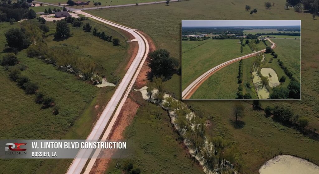 Bossier LA roadway project aerial view by P-Tn.com