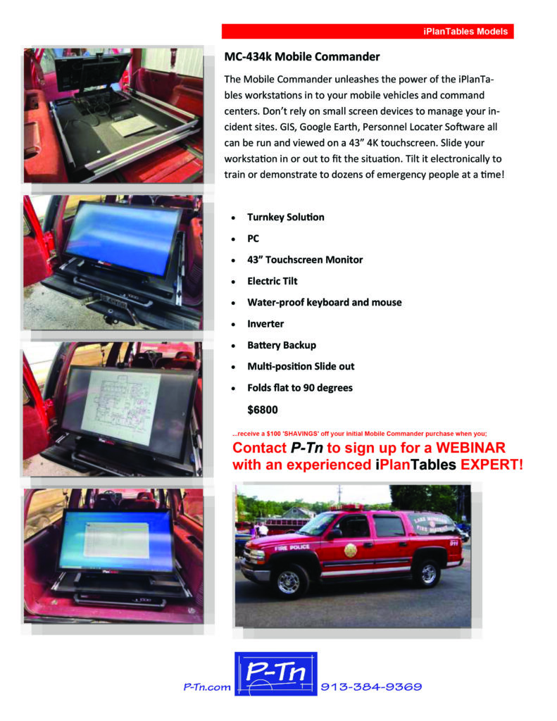 flyer describing the benefits of using the iPlanTables Mobile Commander model | P-Tn