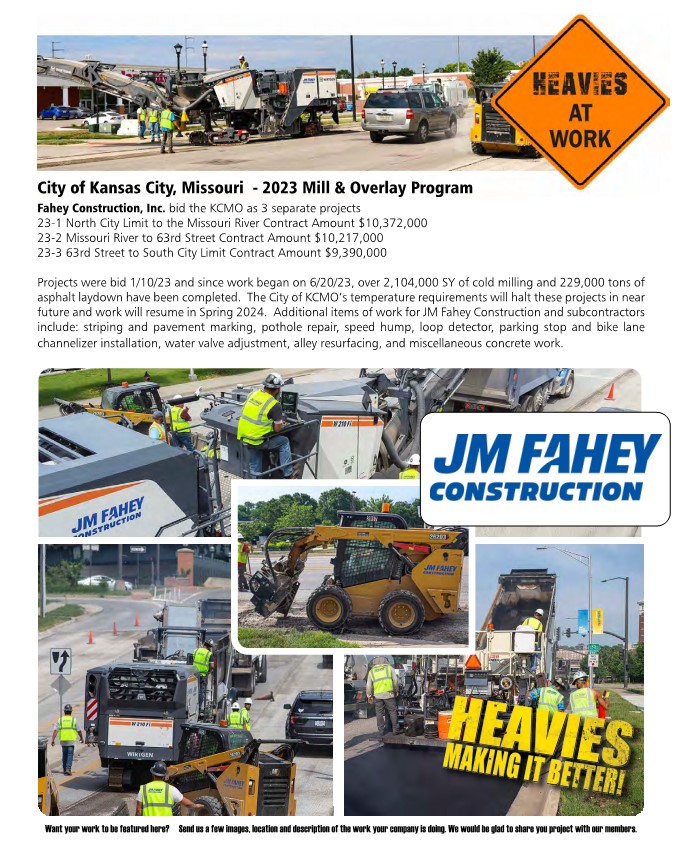 Featured article about JM Fahey Construction in Heavy Contracyors Assn weekly publication