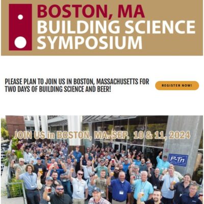 BUILDING SCIENCE SYMPOSIUM – BOSTON
